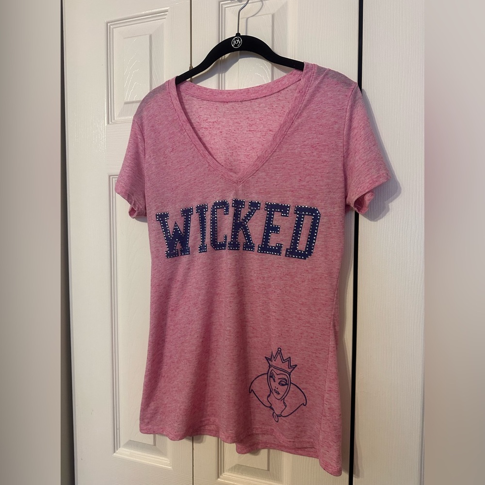 Evil Queen Snow White Disney Pink 'Wicked' Graphic Tee
